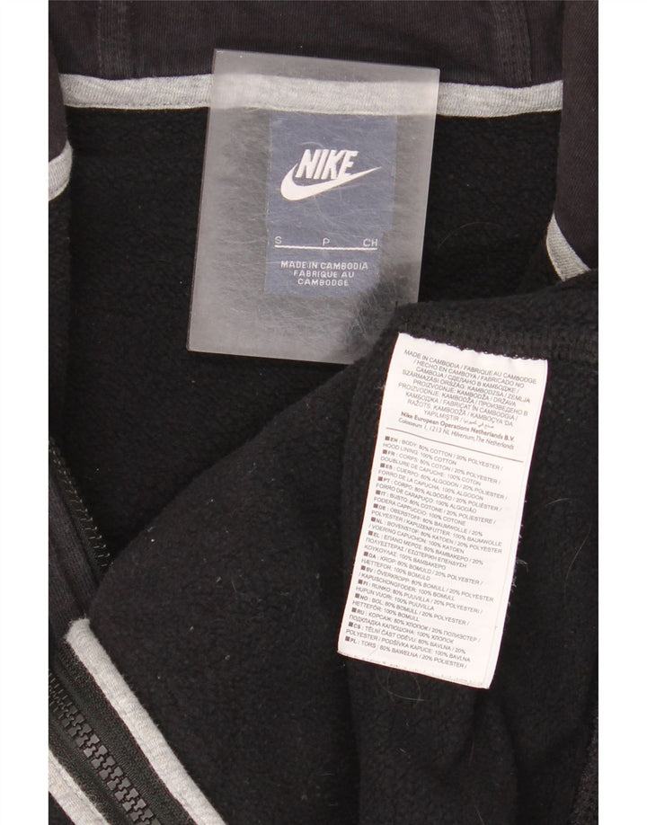 Nike - Sudadera con capucha y cremallera para hombre, talla pequeña, algodón negro
