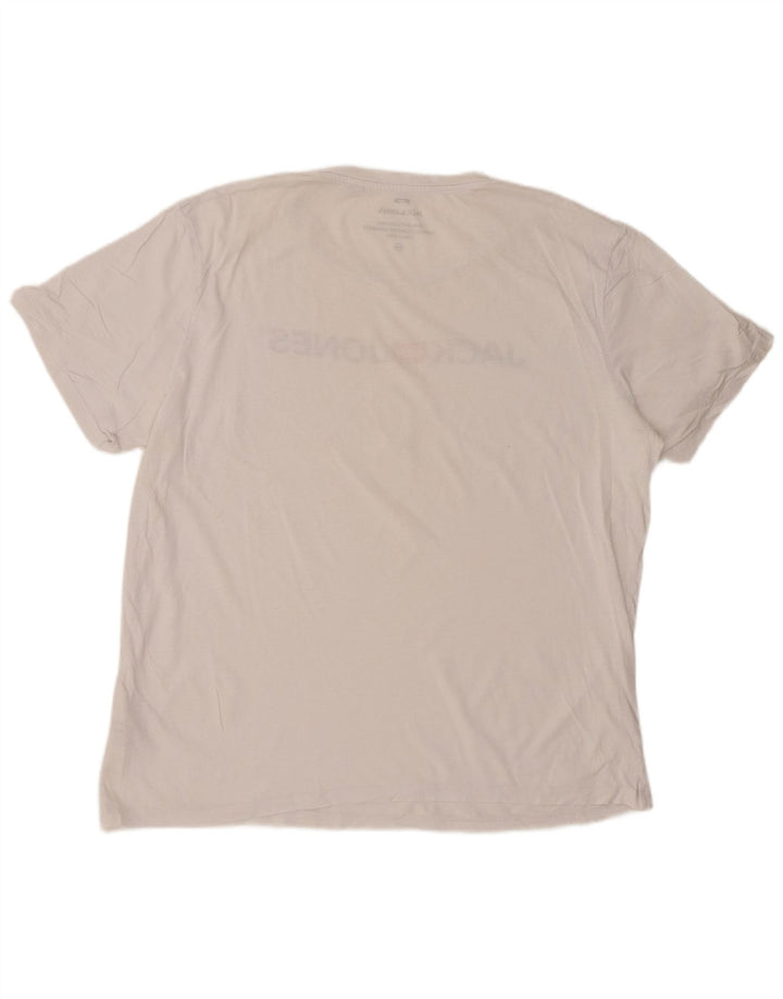 JACK & JONES Camiseta gráfica para hombre Top 2XL Algodón blanco