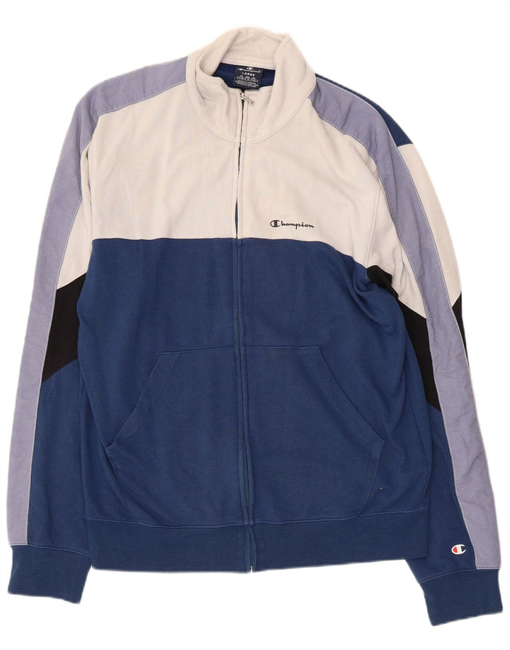 CHAMPION Chaqueta de chándal para hombre, talla grande, color azul marino, algodón