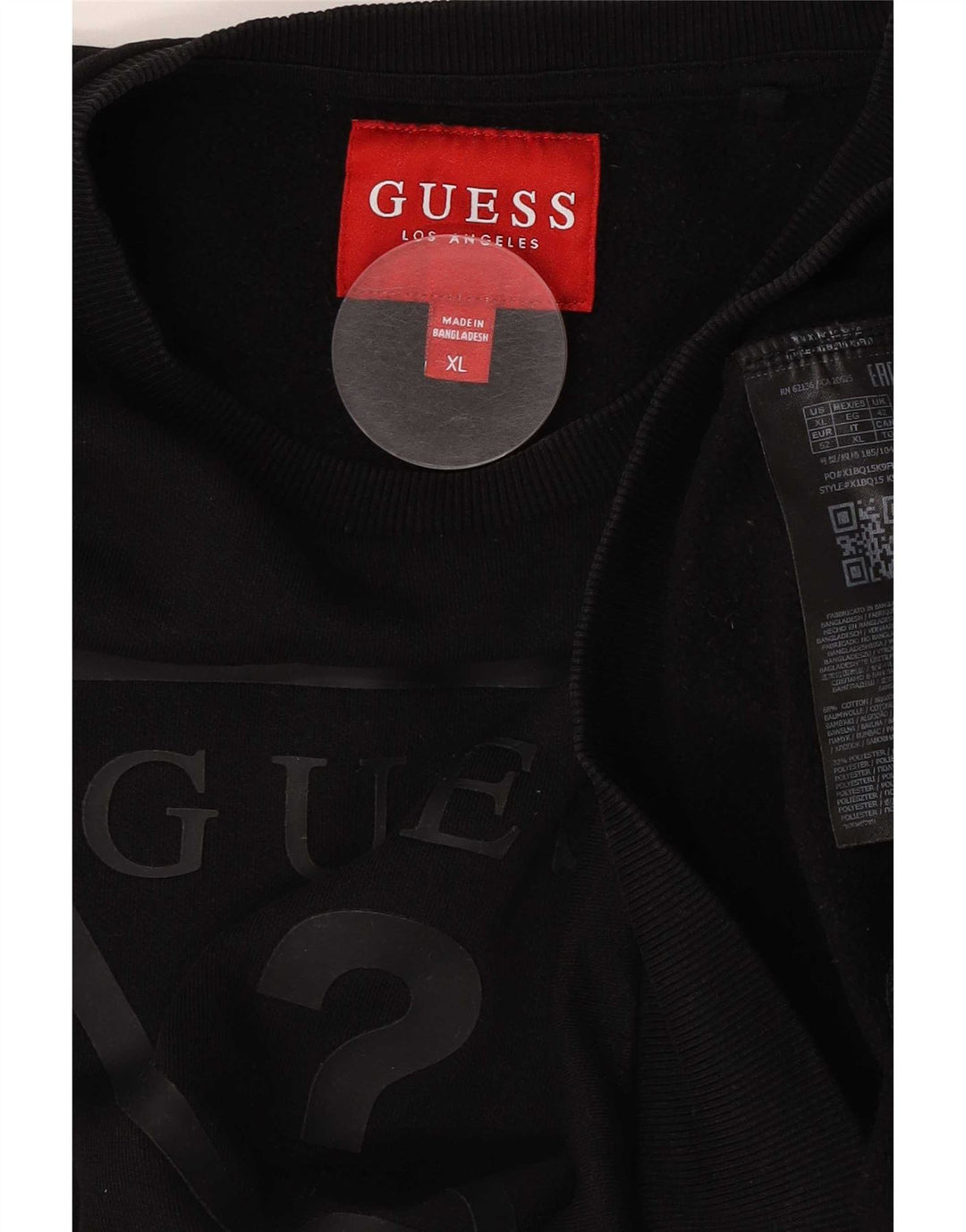 Guess Sudadera Gráfica Jumper XL Algodón Negro Hombre