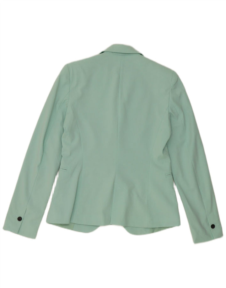 Zara Mujer Chaqueta Blazer De 1 Botón EU 34 2XS Poliéster Turquesa