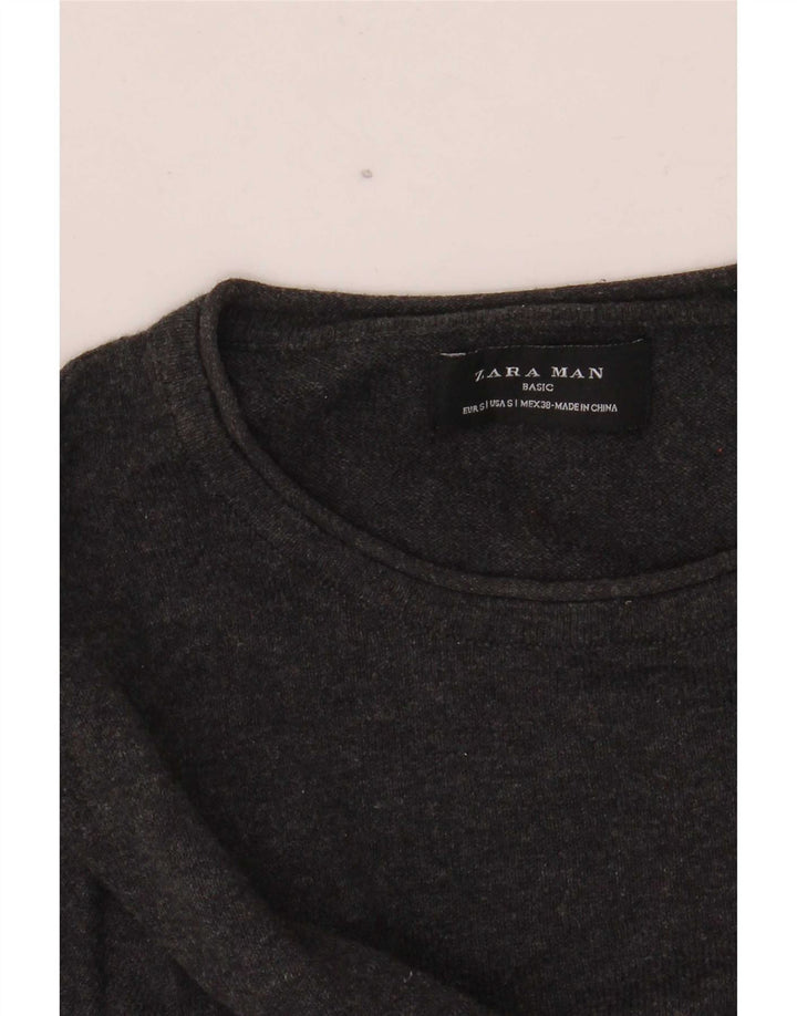 Zara Hombre Cuello Redondo Jersey Jersey Pequeño Gris