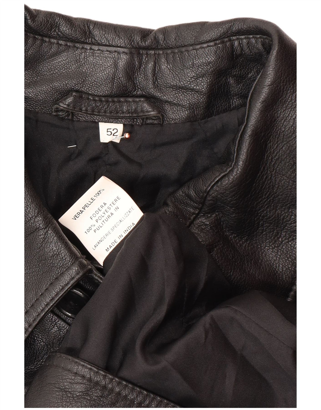 VINTAGE Abrigo de cuero para hombre IT 52 XL Cuero negro