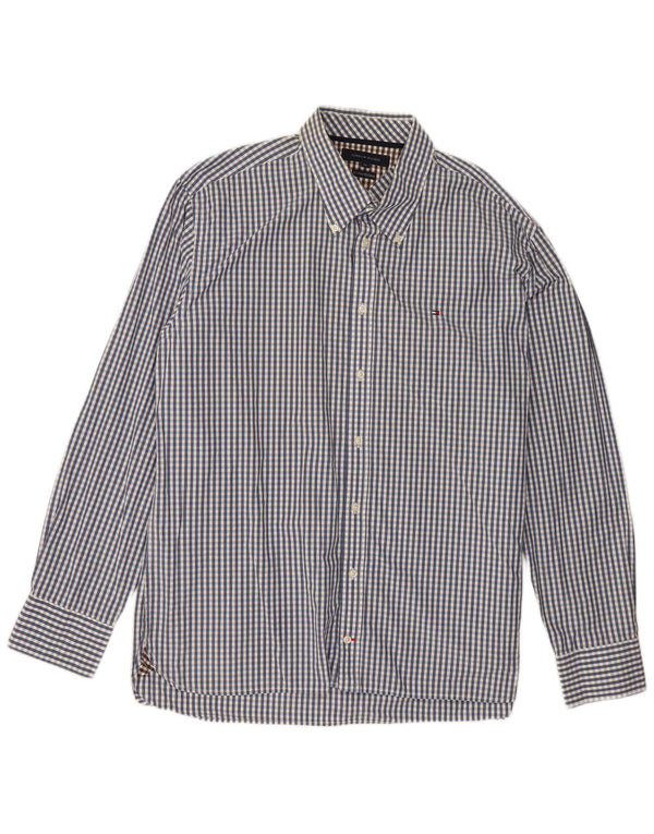 Camisa Tommy Hilfiger Hombre XL Algodón Vichy Azul