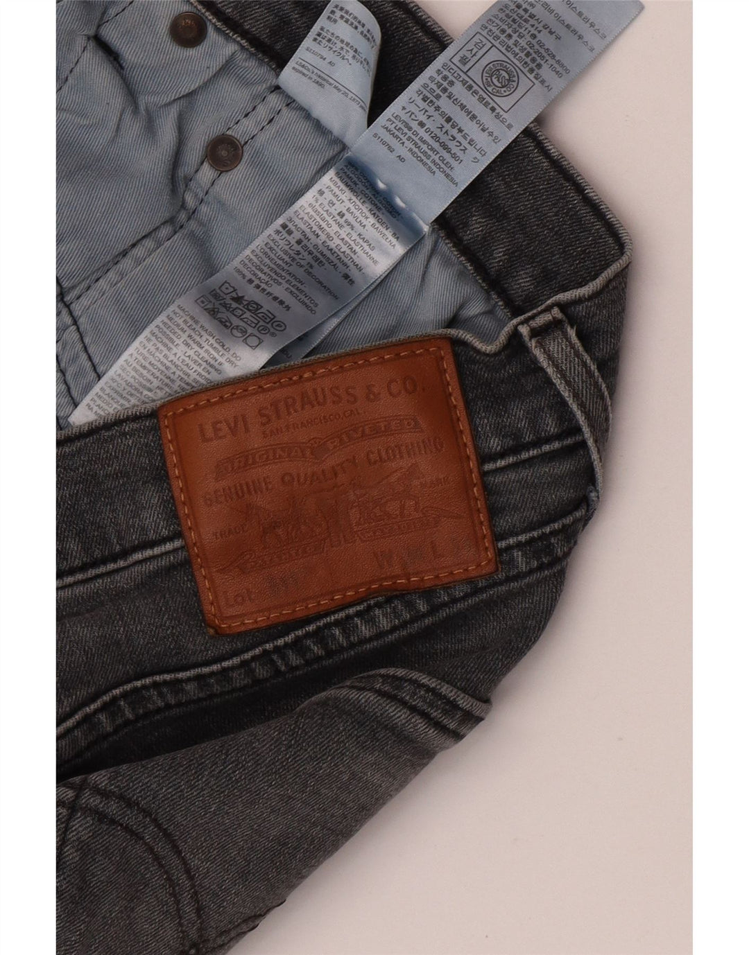 Levi's Hombre 511 Slim Jeans W34 L34 Algodón Gris