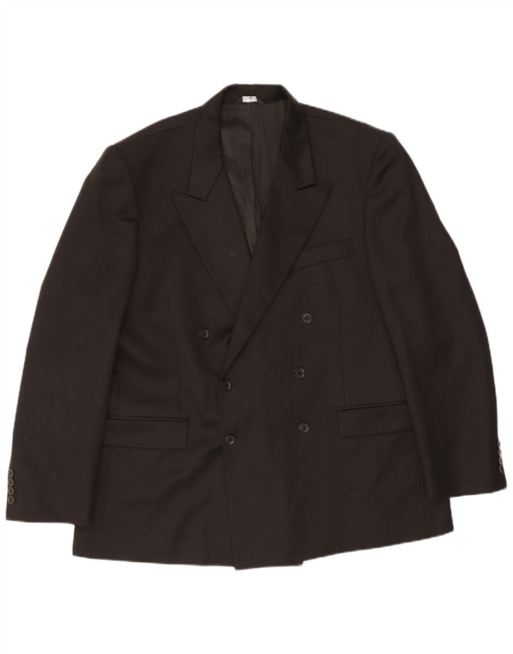 Angelico Chaqueta tipo blazer con doble botonadura para hombre IT 58 4XL Lana negra