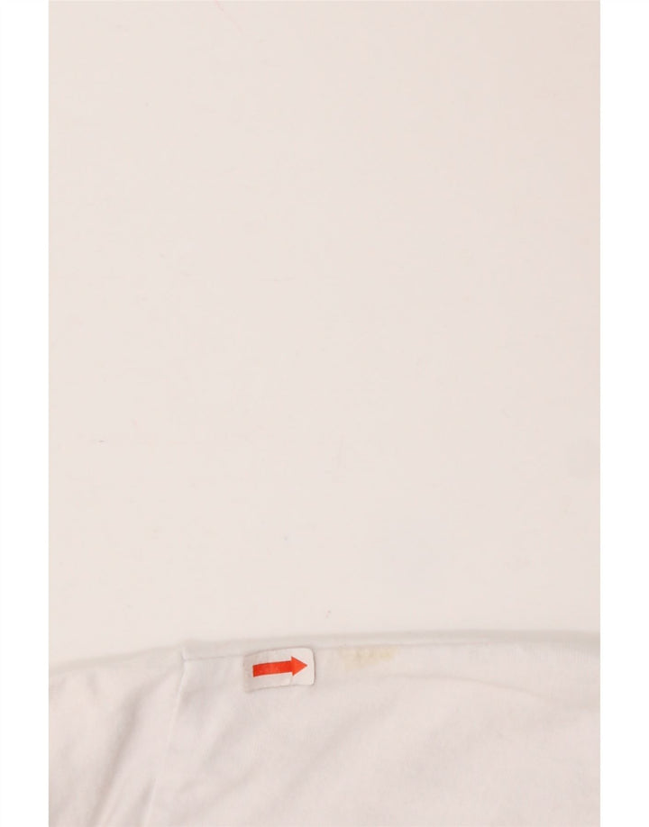 ELLESSE Camiseta corta gráfica para mujer Top UK 10 Small White Cotton