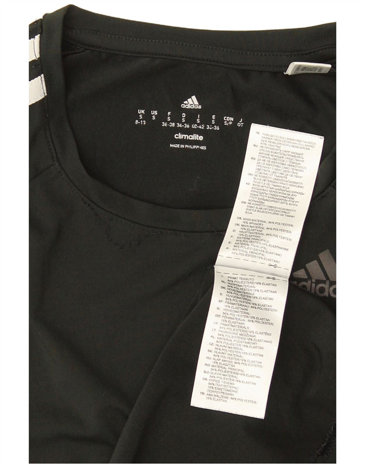 Adidas Mujer Climalite Camiseta Top UK 8/10 Pequeño Negro Poliéster