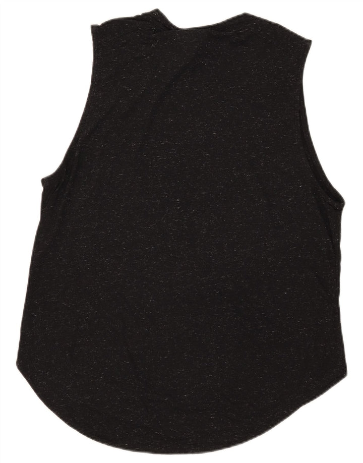 Adidas Mujer Gráfico Chaleco Top Reino Unido 12/14 Mediano Negro Moteado
