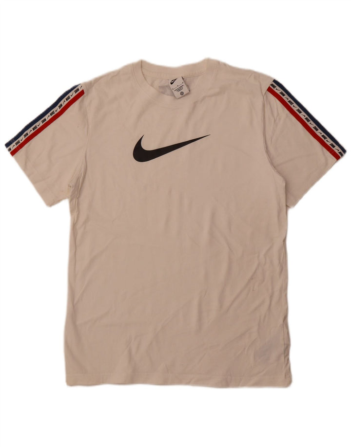 Nike Camiseta gráfica para hombre Top mediano de algodón blanco