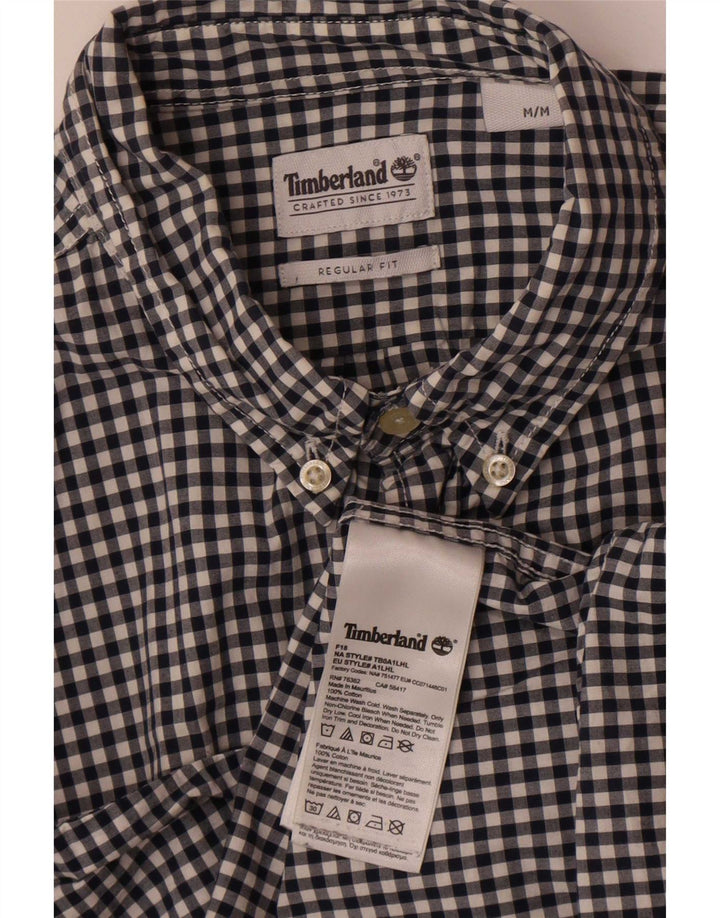 Camisa Timberland Hombre Regular Fit Algodón Vichy Negro Mediano