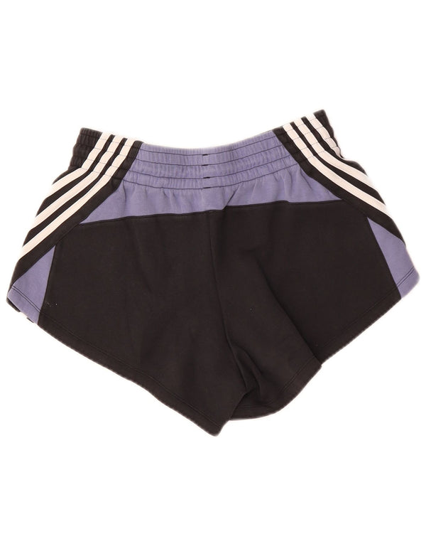ADIDAS Womens Sport Shorts UK 4/6 XS Black Colourblock Cotton