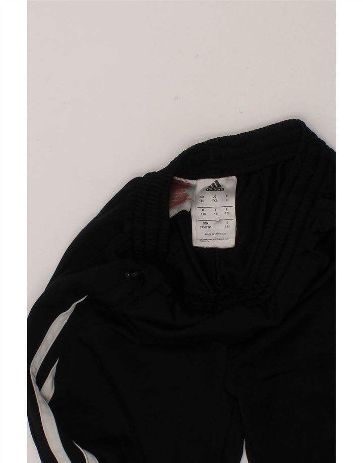 ADIDAS Boys Tracksuit Trousers Joggers 7-8 Years Small Black Polyester Vintage Adidas and Second-Hand Adidas from Messina Hembry 
