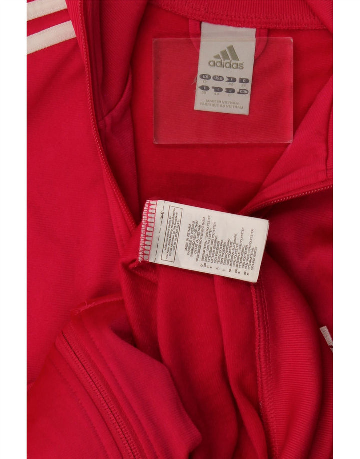 Adidas Mujer Chándal Top Chaqueta UK 12 Medio Rosa Poliéster
