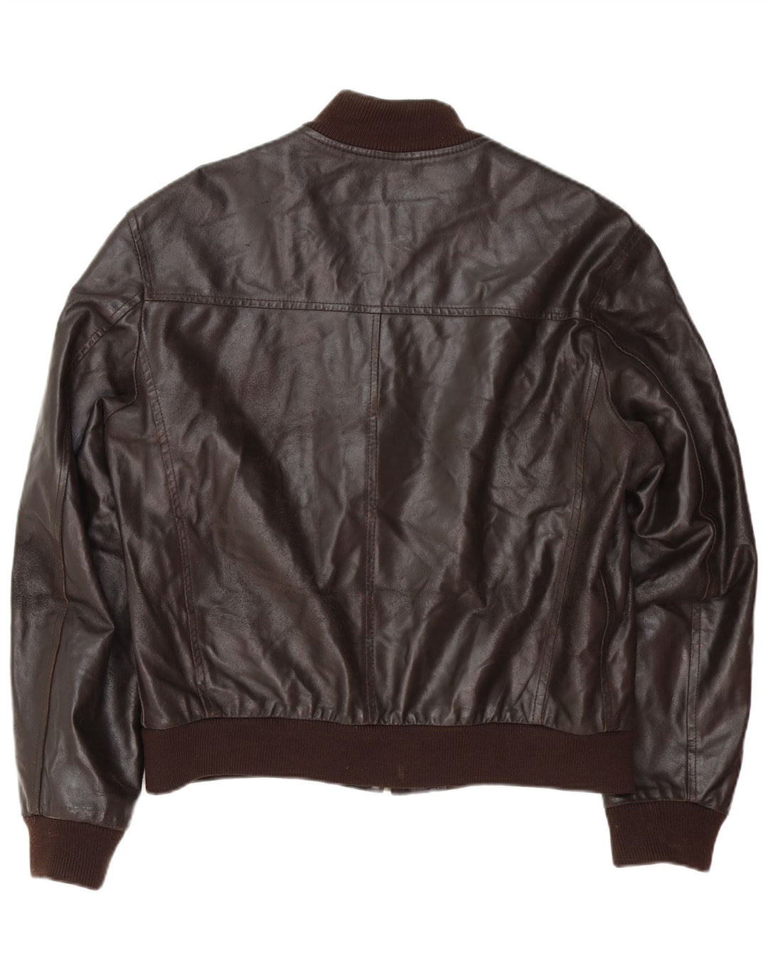 Koan Chaqueta Bomber De Cuero Para Hombre IT 54 2XL Cuero Marrón