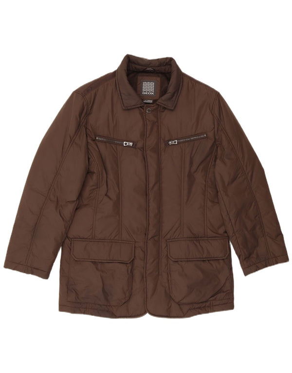 Geox - Chaqueta acolchada de corte regular para hombre, talla 38, color marrón medio