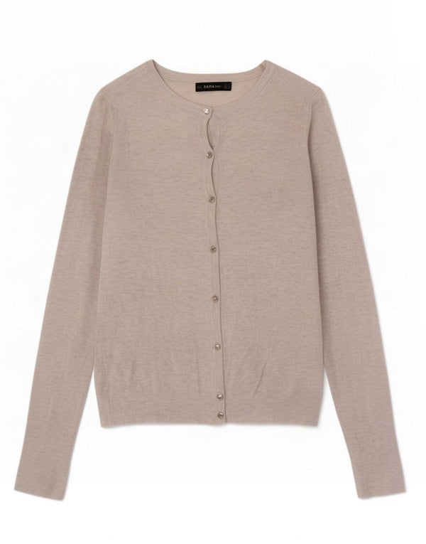 Zara Mujer Cárdigan Suéter UK 10 Small Beige
