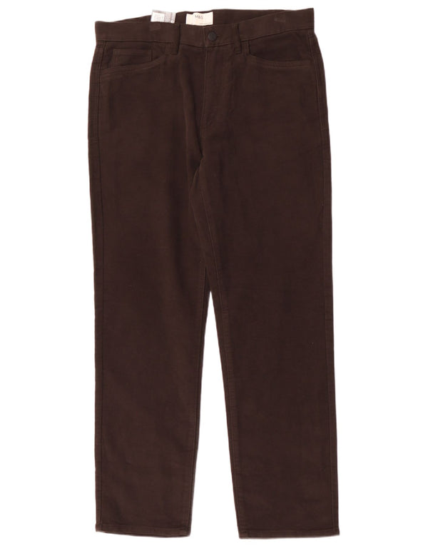 Marks & Spencer Pantalones informales rectos de corte regular para hombre W34 L31 Marrón