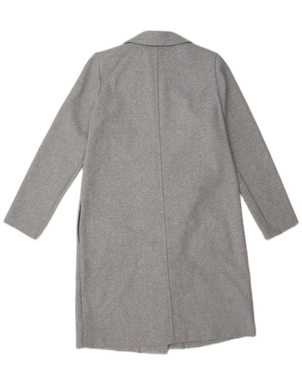 Zara Mujer Abrigo Abierto UK 44 Poliéster Gris Medio