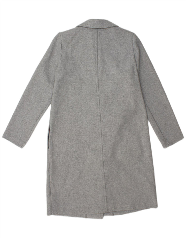 Zara Mujer Abrigo Abierto UK 44 Poliéster Gris Medio