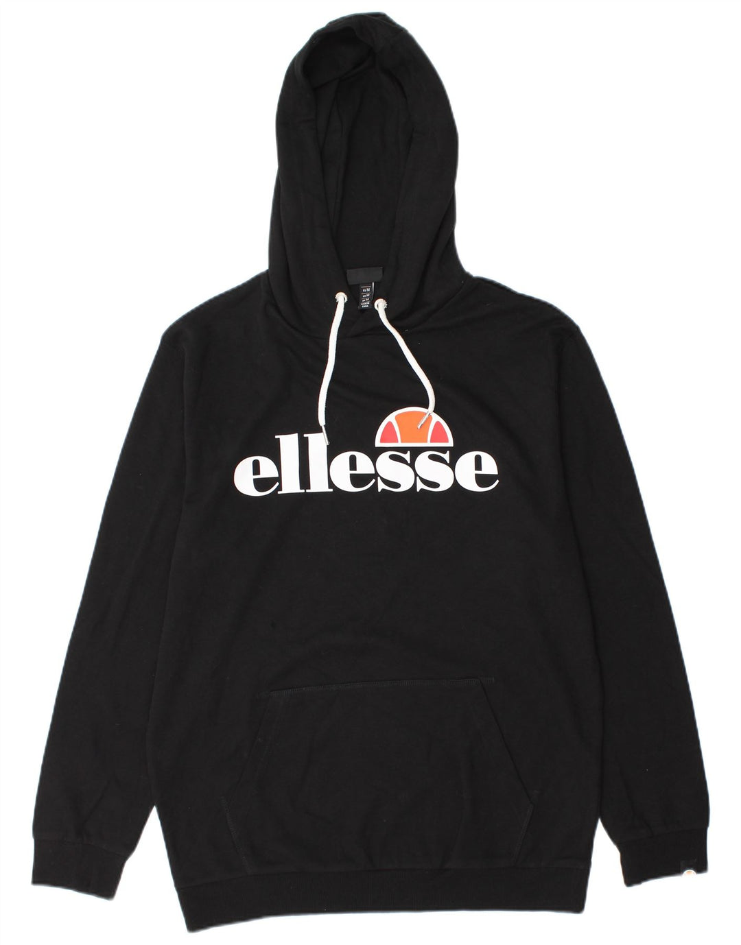 Ellesse Hombre Sudadera Con Capucha Gráfica Jersey De Algodón Negro Mediano