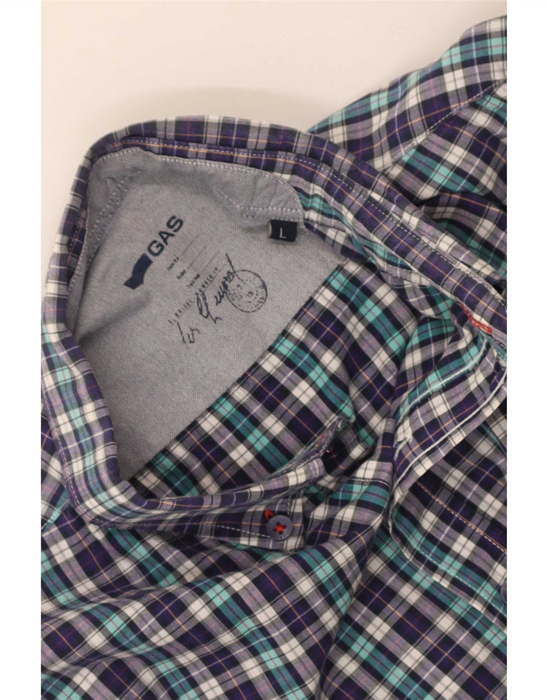 Camisa Gas Hombre Cuadros Morados Grandes