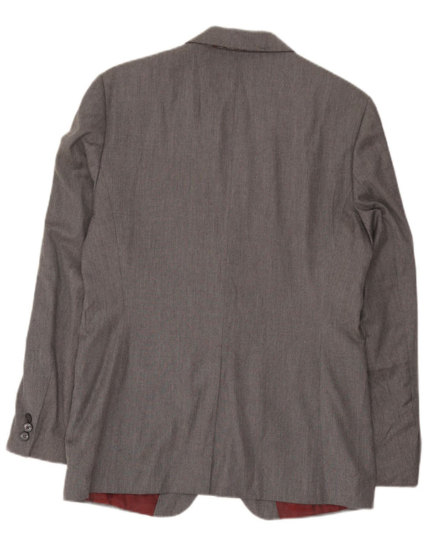 Zara Chaqueta Blazer De 2 Botones Para Hombre UK 38 Viscosa Gris Medio