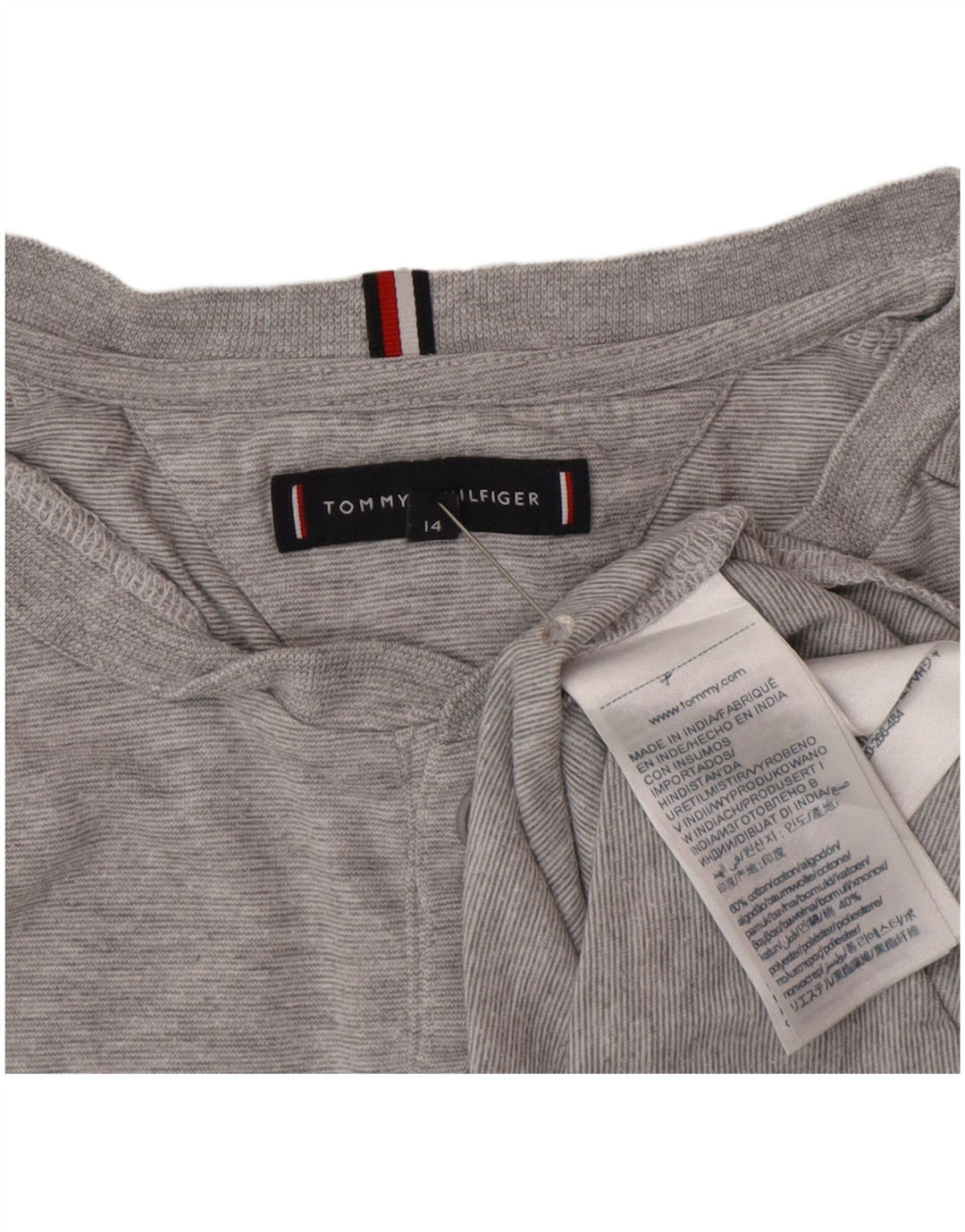 Tommy Hilfiger Camiseta de niño manga larga 13-14 años Gris Algodón