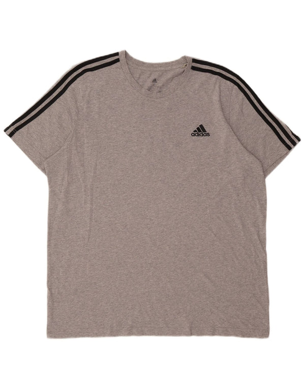 Adidas Mens T-Shirt Top XL Grey Flecked Cotton