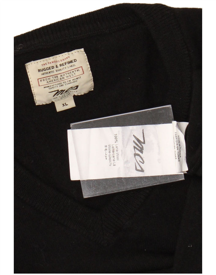 MARLBORO CLASSICS Jersey con cuello en V para hombre XL Lana negra