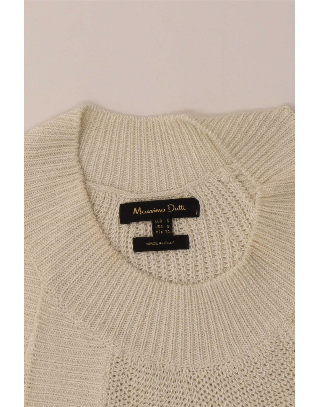 Massimo Dutti Top Halter De Punto Para Mujer UK 10 Small Off White