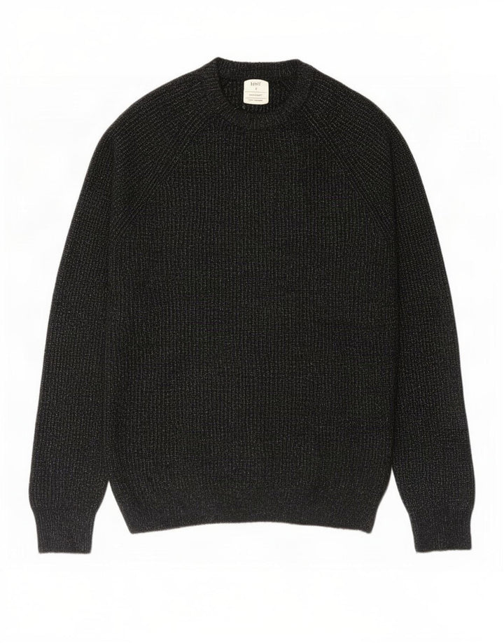 Marks & Spencer - Jersey de cuello redondo para hombre, talla pequeña, poliamida moteada en negro
