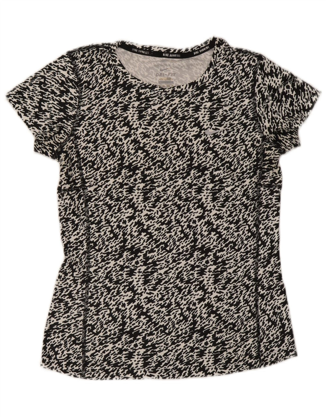 Nike Camiseta Dri Fit para mujer UK 6 XS Poliéster moteado negro