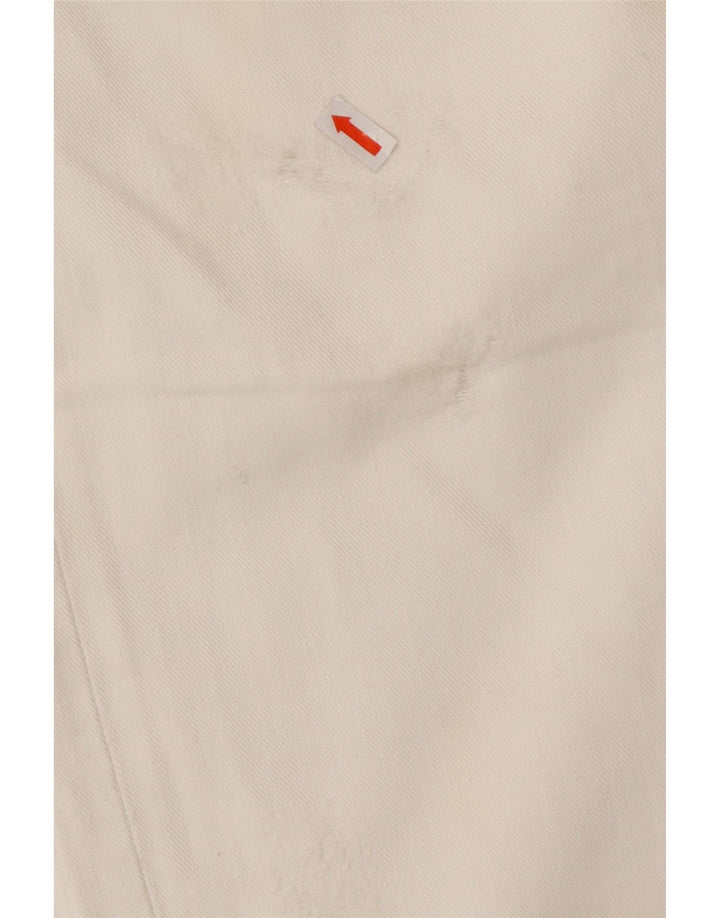 ZU ELEMENTS Vaqueros rectos desgastados para mujer W32 L34 Algodón blanco