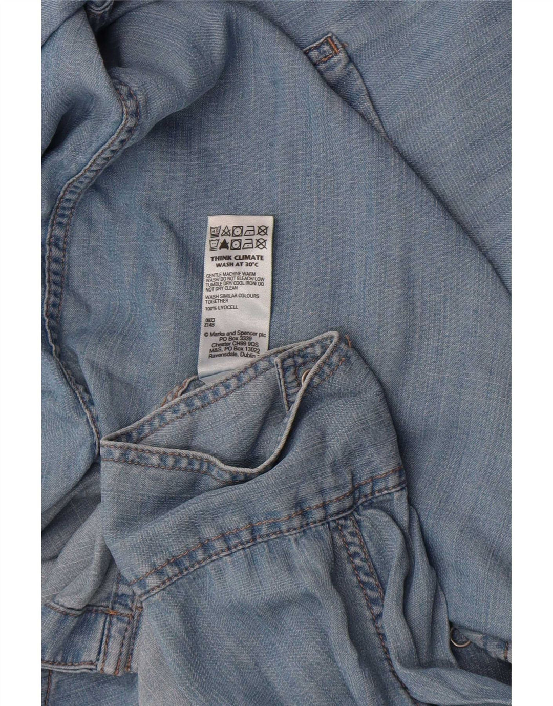 Camisa vaquera para mujer Marks & Spencer UK 40 XL Lyocell azul