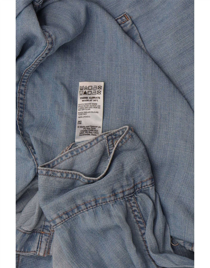 Camisa vaquera para mujer Marks & Spencer UK 40 XL Lyocell azul