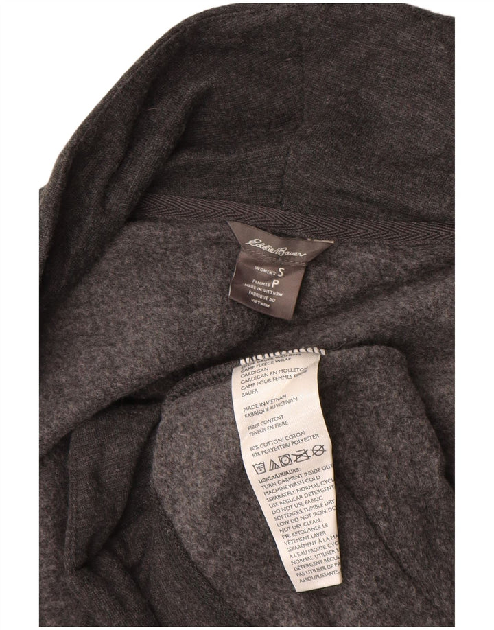 Eddie Bauer Suéter tipo cárdigan abierto de gran tamaño para mujer Reino Unido 10 Pequeño algodón gris
