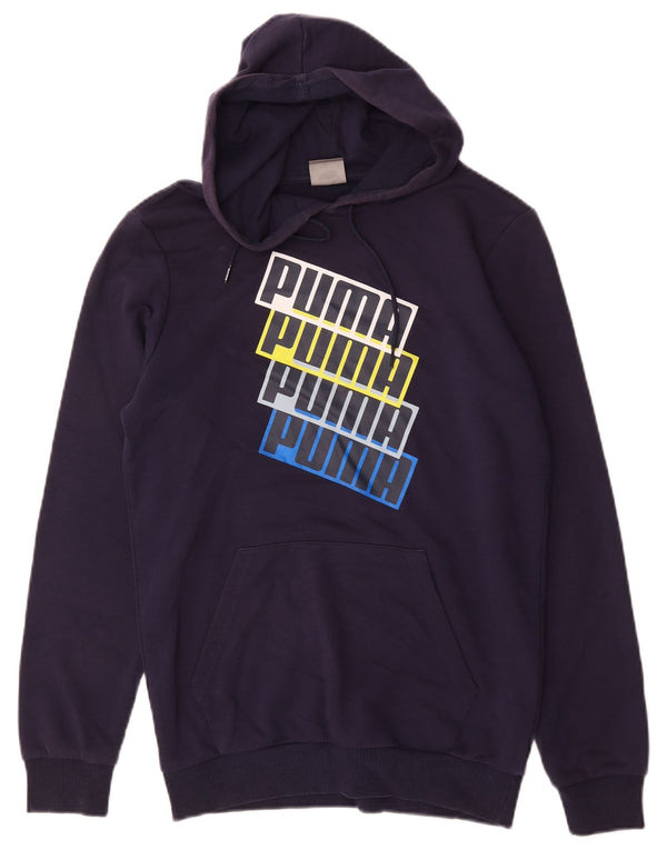 Puma Sudadera con capucha gráfica para hombre XS Algodón azul marino