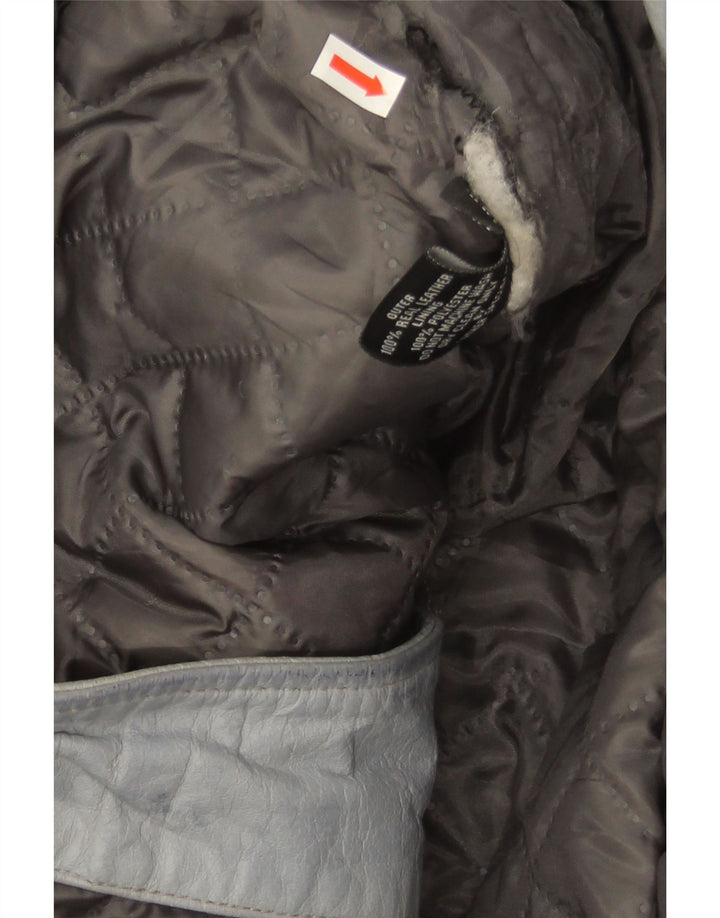 Smart Range Chaqueta motera de cuero para mujer UK 20 2XL Cuero azul