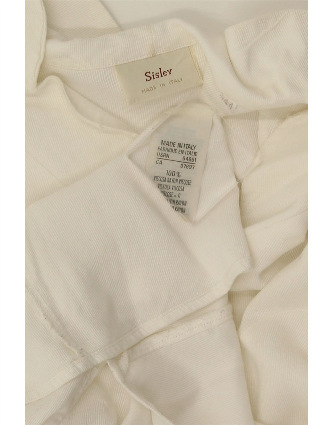 Blusa Camisa Mujer Sisley IT 44 Viscosa Blanca Mediana