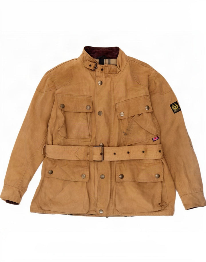 Belstaff Chaqueta de algodón encerado para hombre Reino Unido 40 Marrón grande