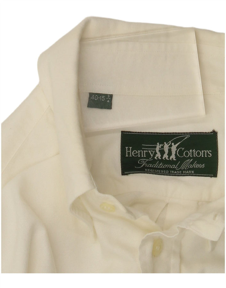 Camisa Henry Cottons para hombre talla 40 15 3/4 mediana blanca