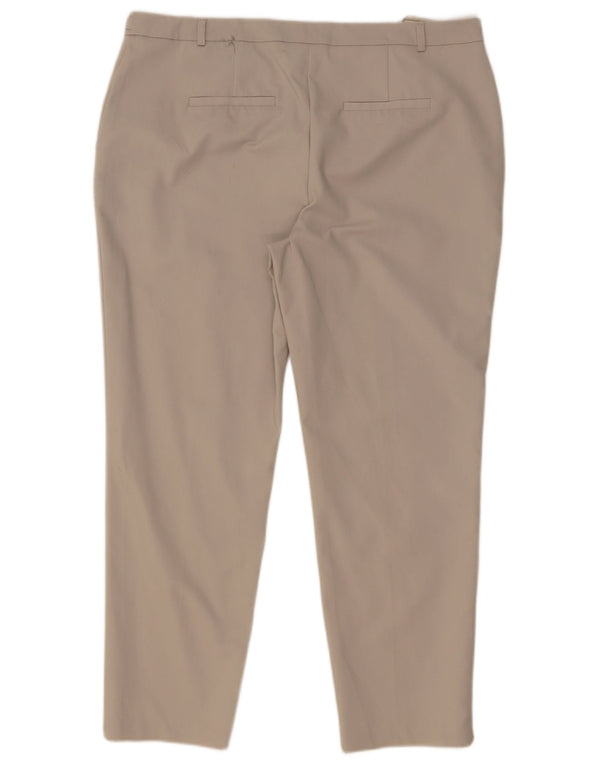 M&Co Womens Slim Chino Trousers UK 16 Large W36 L27 Grey Cotton