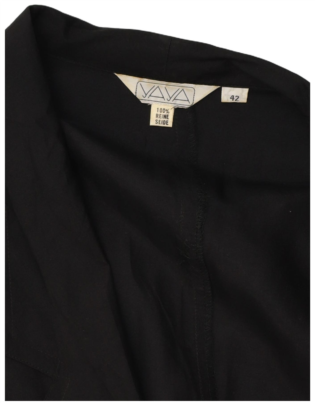 VINTAGE Chaqueta Blazer de 2 Botones para Mujer EU 42 Seda Negra Grande