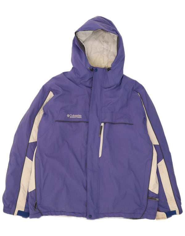 Columbia Chaqueta de esquí con capucha para hombre UK 42 XL Nailon color morado