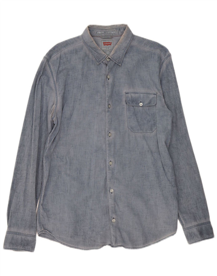 Camisa Levi's Modern Fit para hombre de algodón azul grande