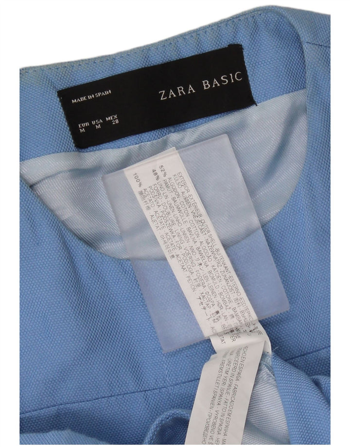 Zara Mujer Abrigo UK 12 Algodón Azul Medio