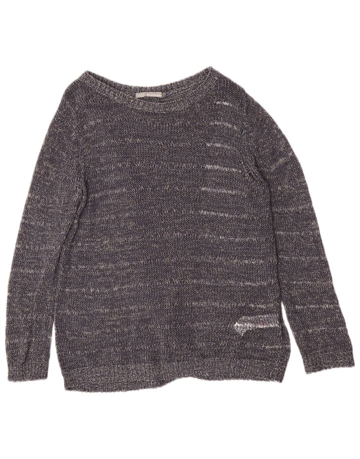 Marks & Spencer suéter con cuello barco para mujer, talla 40, talla M, azul marino