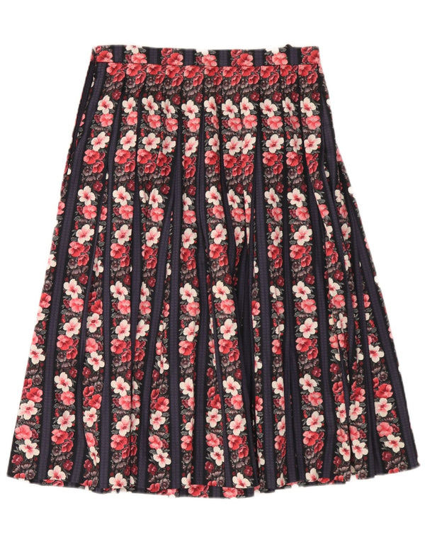 Falda plisada vintage para mujer W30 floral multicolor medio