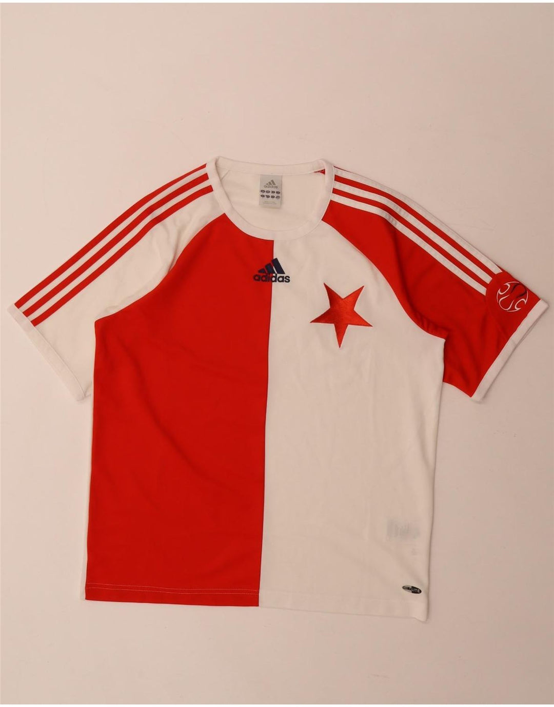 Adidas Hombre Climalite Graphic Camiseta Top Medio Rojo Colorblock Poliéster